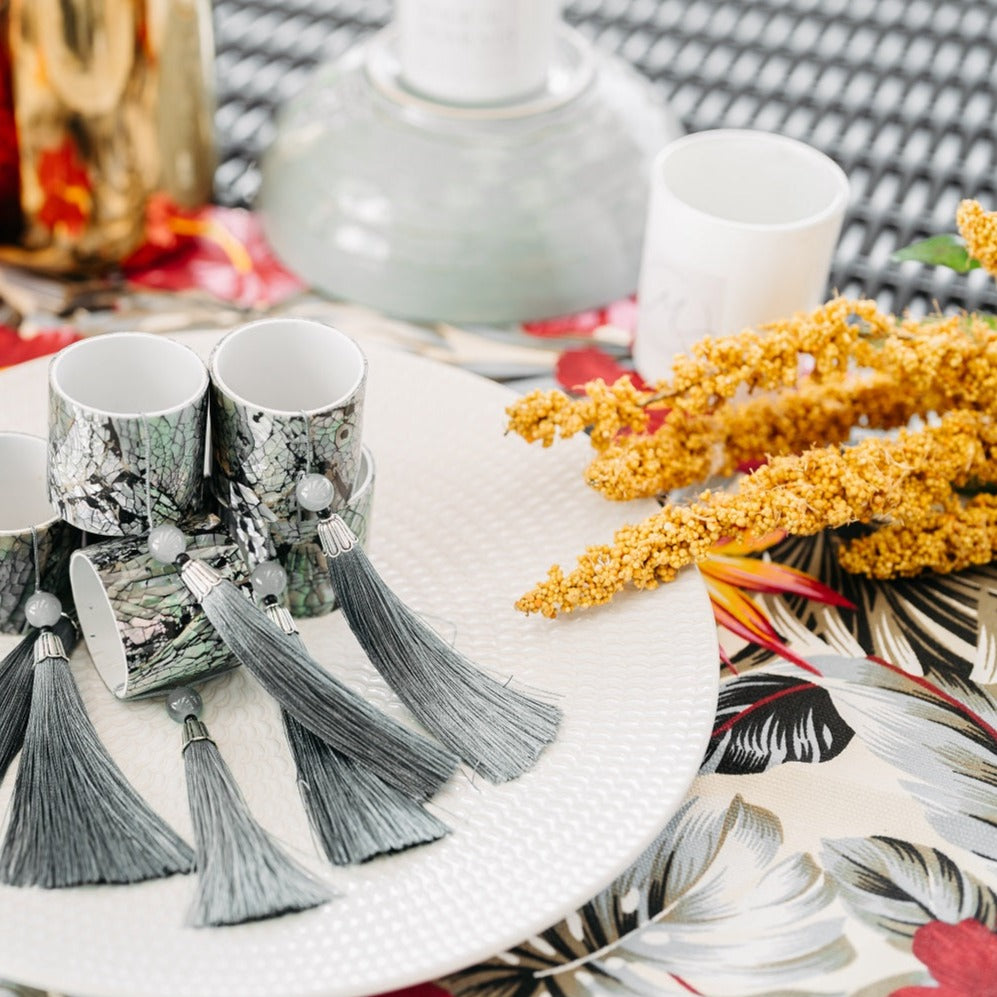 Dark Capiz Napkin Rings