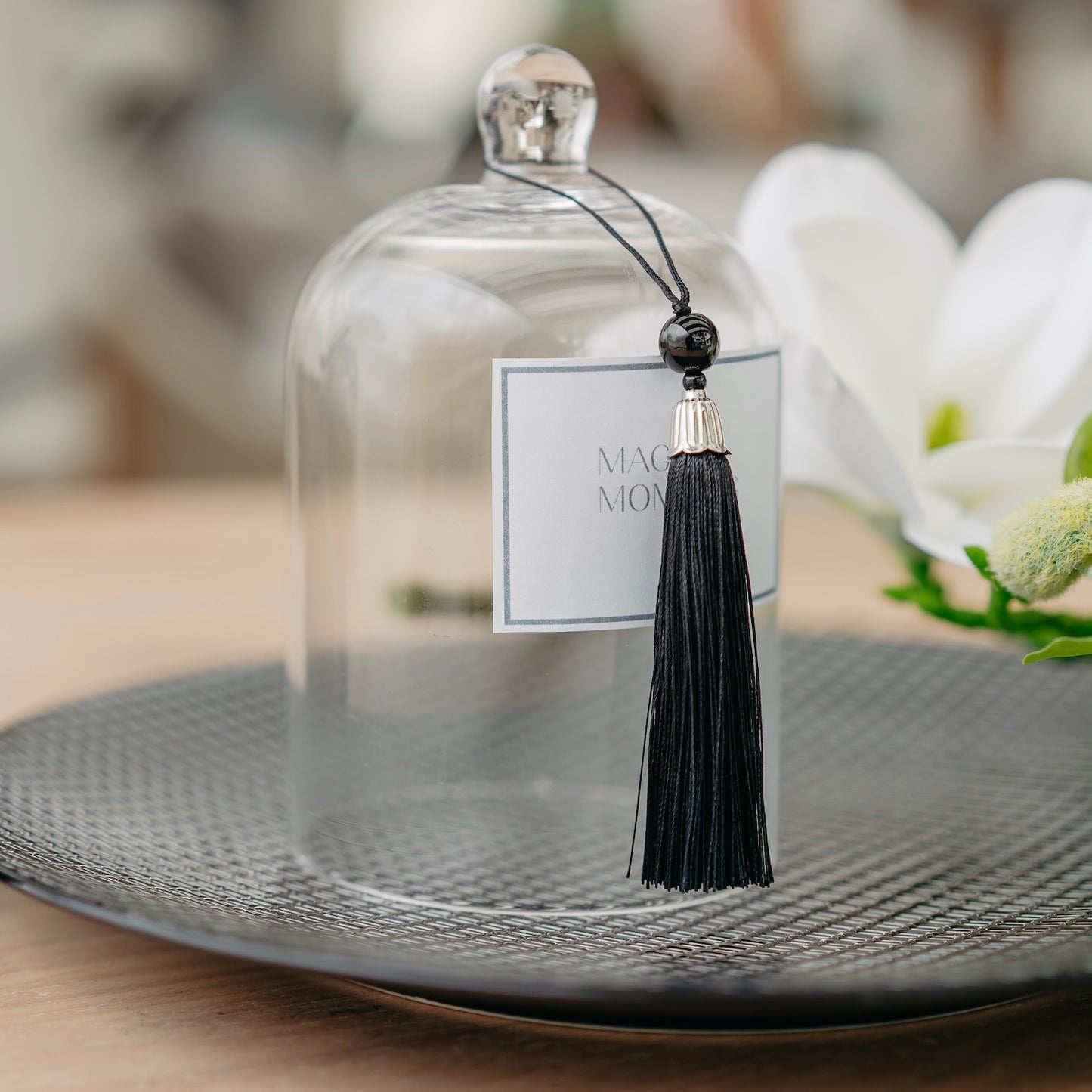 Clear Cloche with Tassel