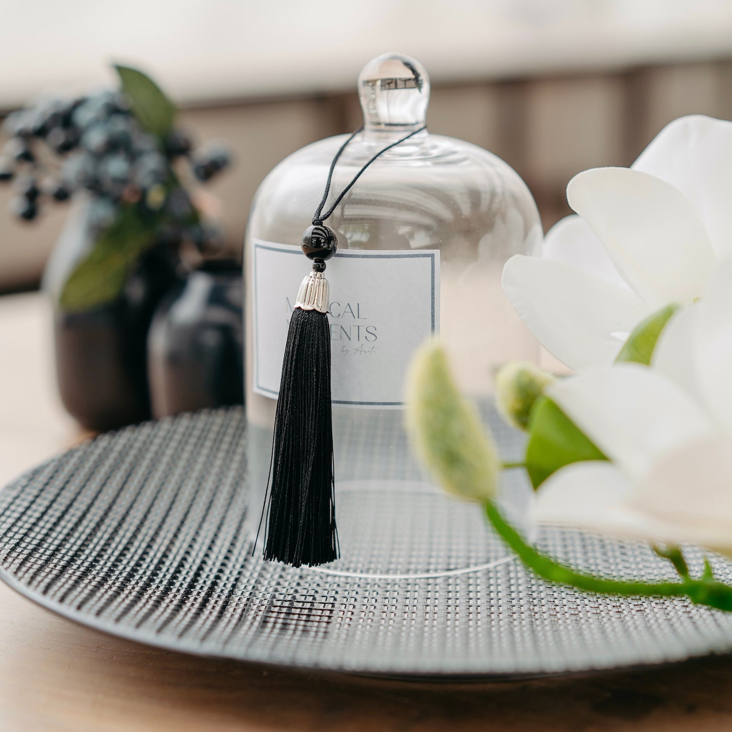 Clear Cloche with Tassel