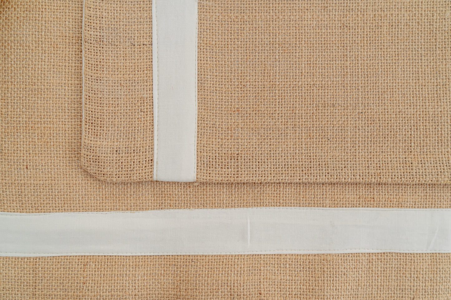Natural Jute Runner with White Accent