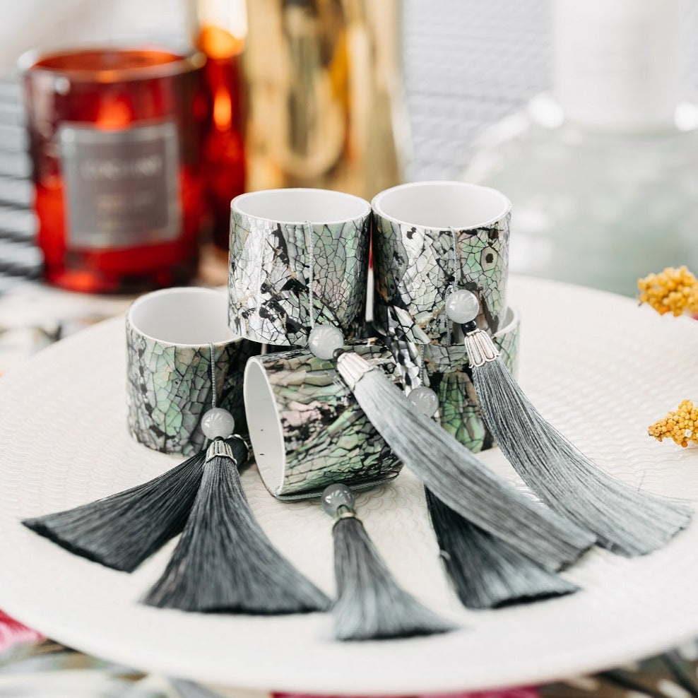 Dark Capiz Napkin Rings