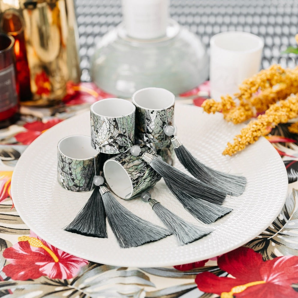 Dark Capiz Napkin Rings