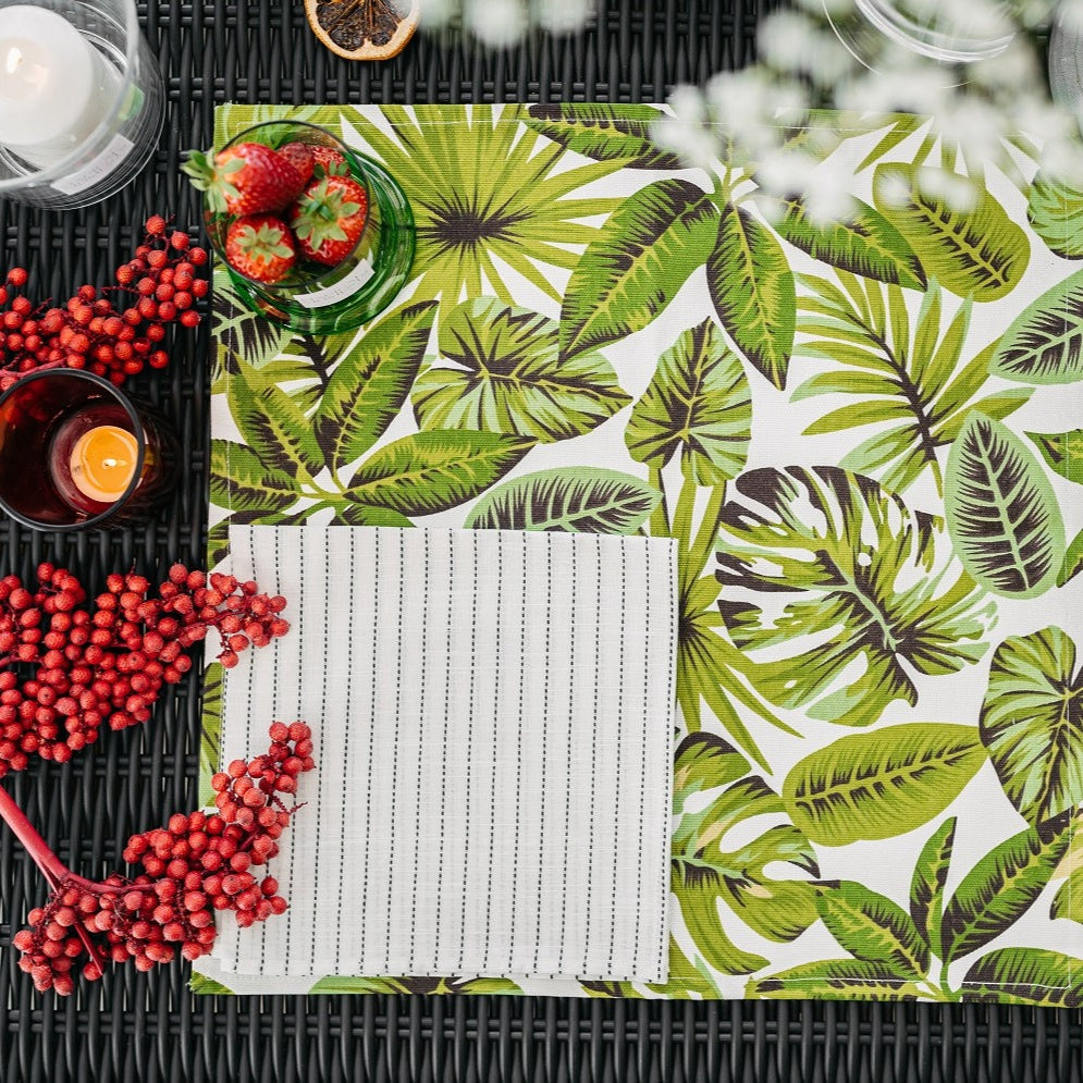 White and Green Tropical Placemat