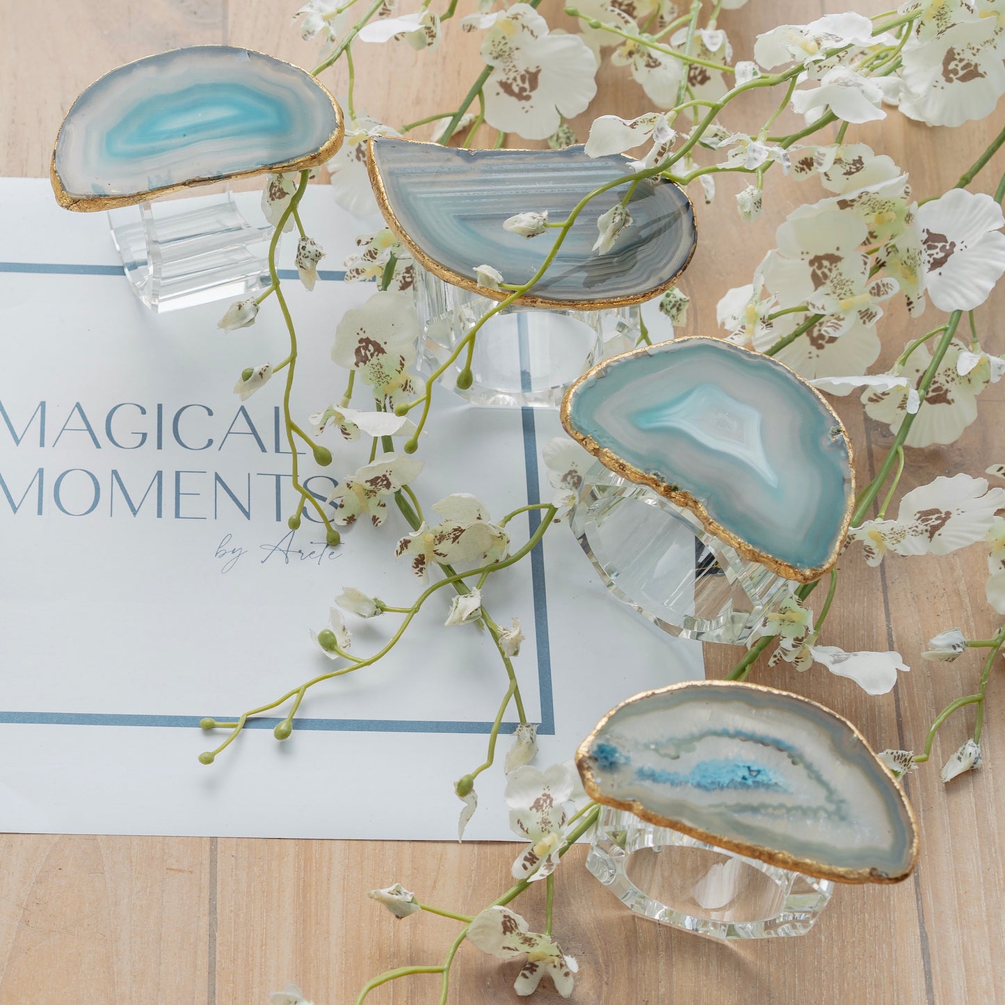 Blue Agate on Acrylic Napkin Ring