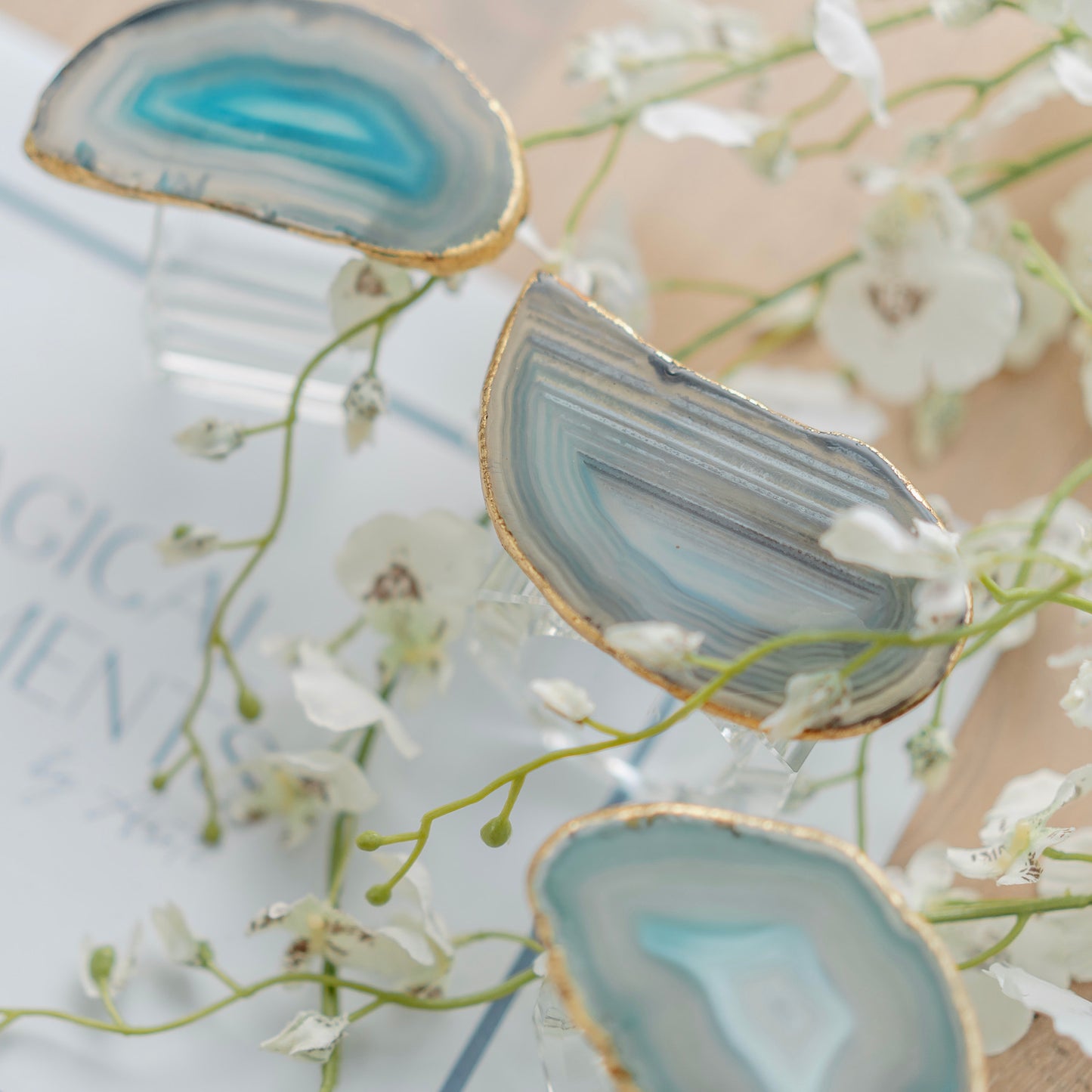Blue Agate on Acrylic Napkin Ring