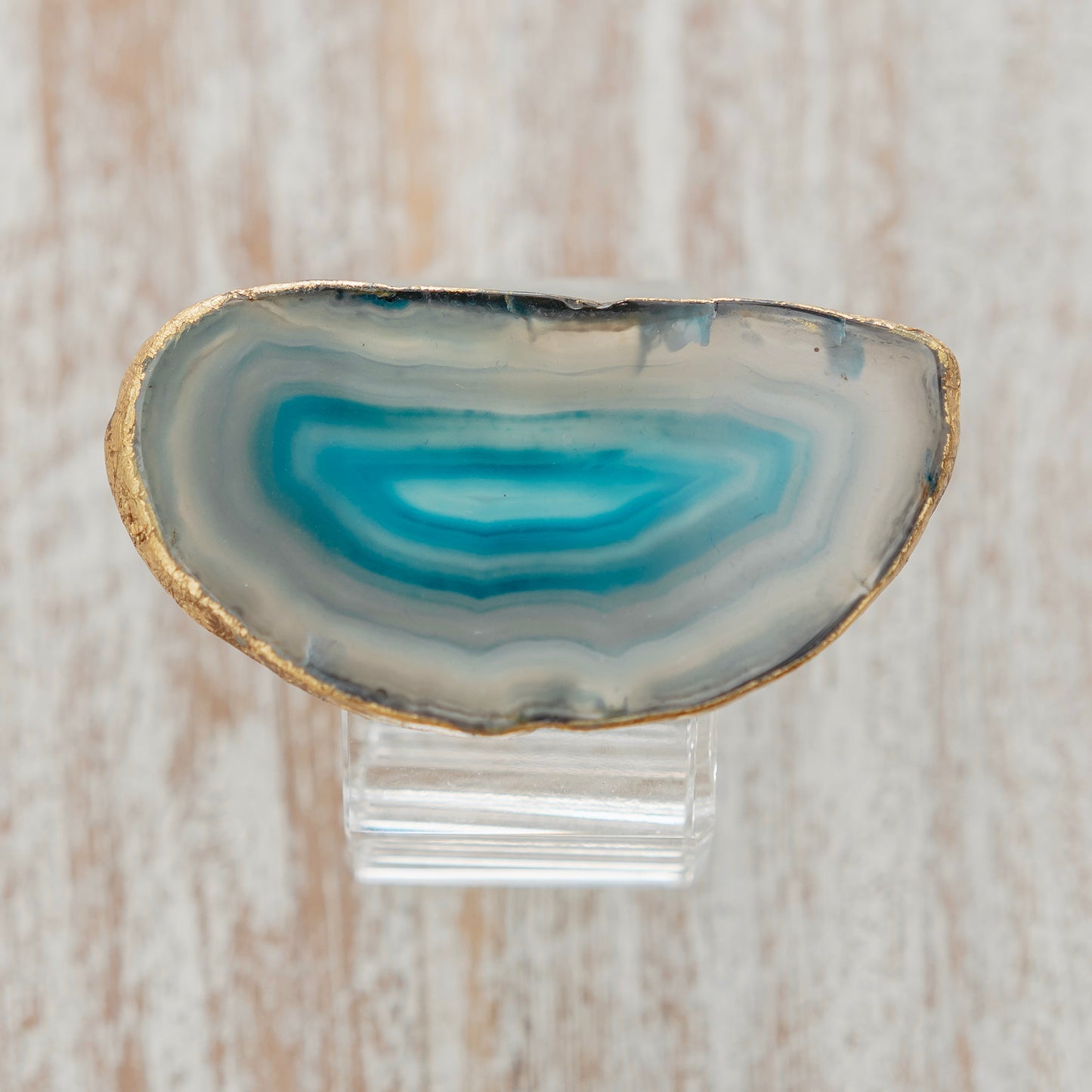 Blue Agate on Acrylic Napkin Ring