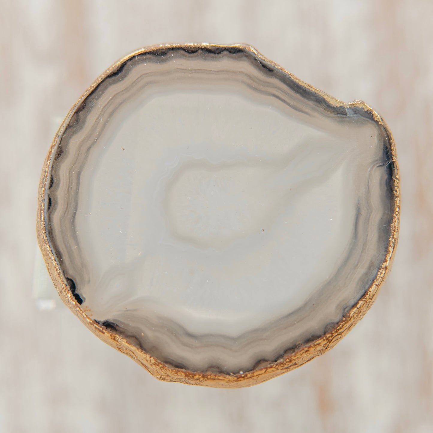 Grey Agate on Acrylic Napkin Ring