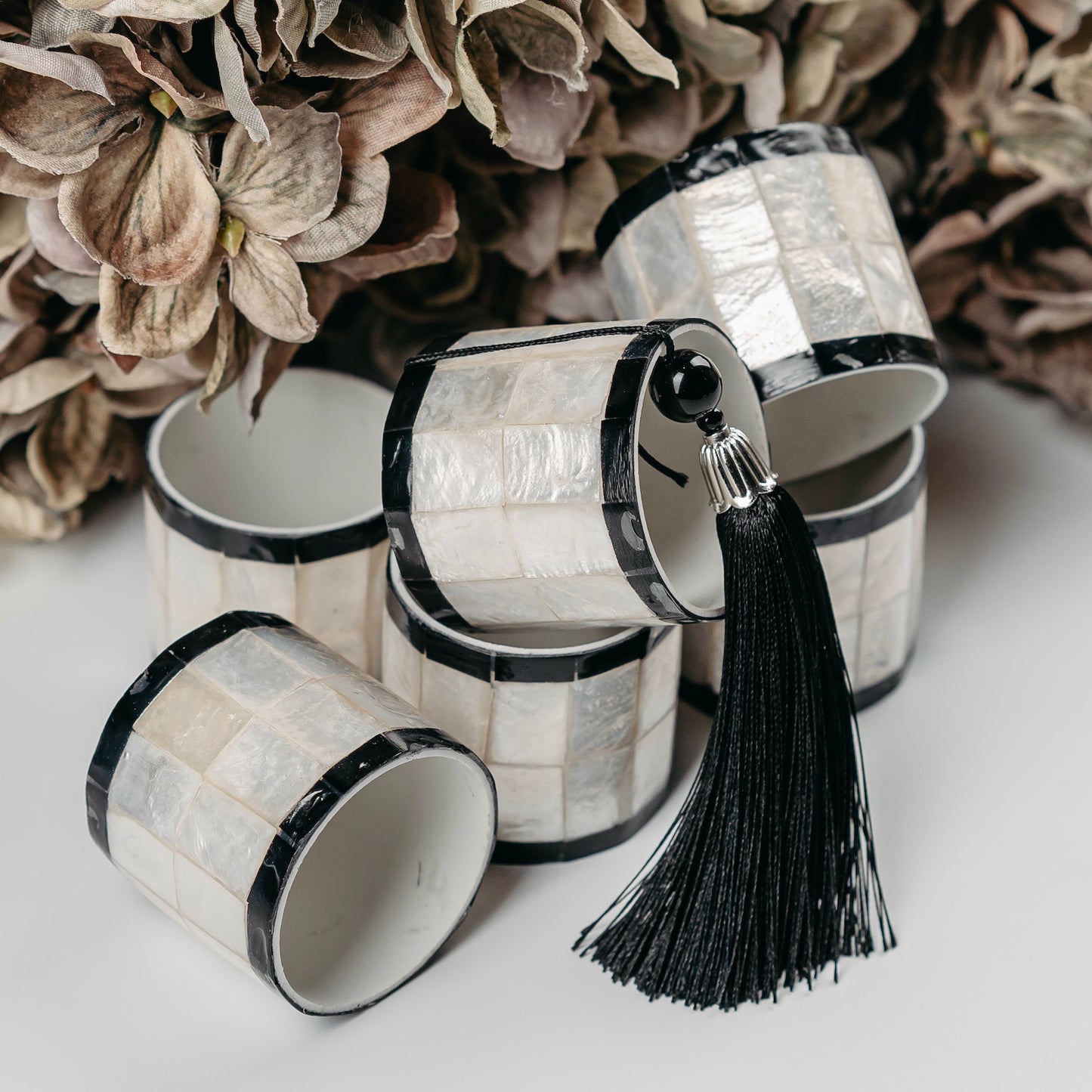 White Capiz Napkin Ring