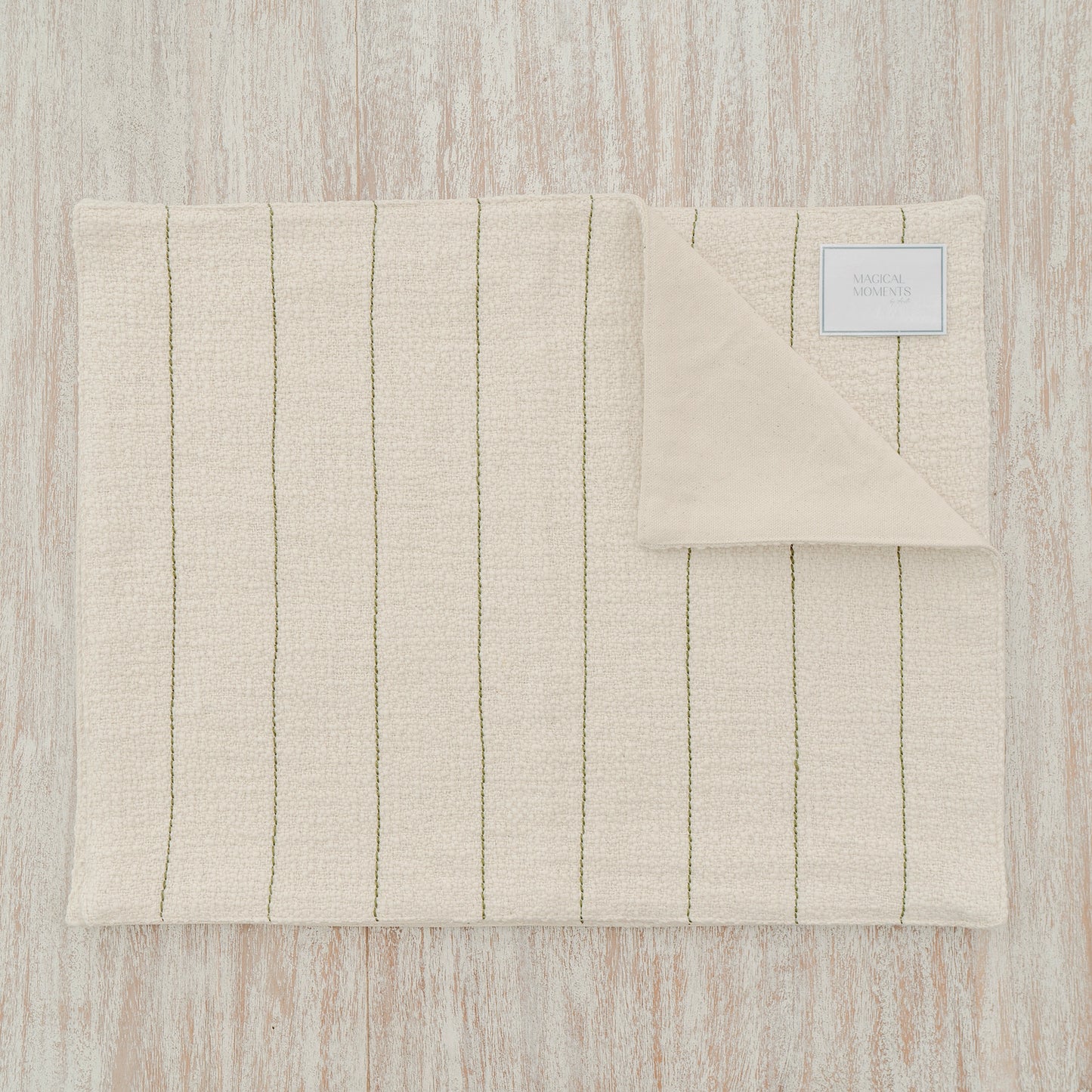 Ecru Cotton Placemats with Stripes