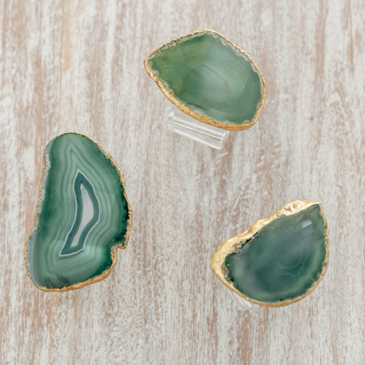 Green Agate on Acrylic Napkin Ring